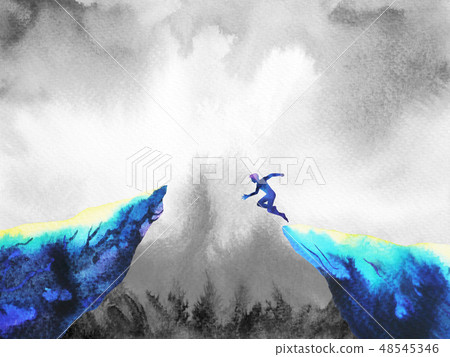 man jumping leap over to success power, abstract man jumping leap over to success power, abstract 48545346