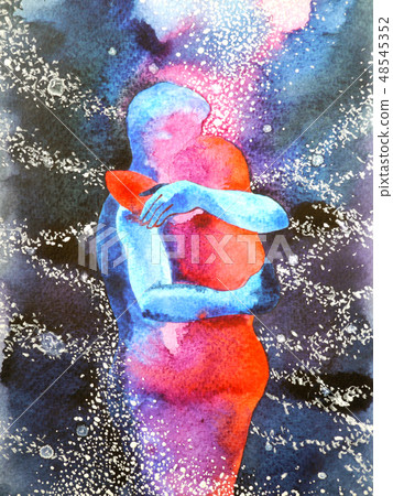couple lover hugging in universe abstract mind couple lover hugging in universe abstract mind 48545352