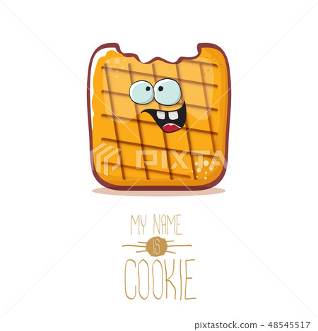 vector funny cookie character isolated on white background. My name is cookie concept illustration vector funny cookie character isolated on white background. My name is cookie concept illustration 48545517