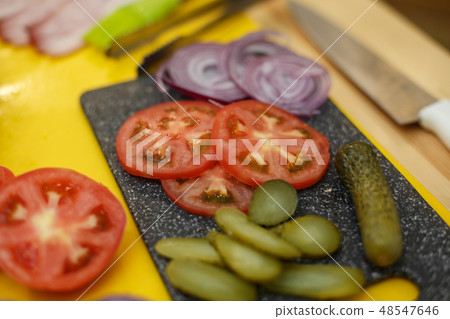 Cooking sandwich. All ingradients for cooking sand 48547646