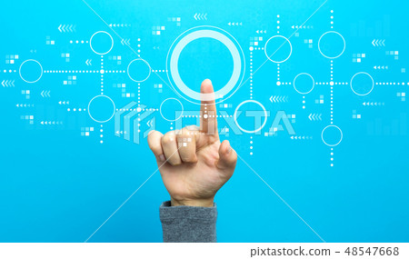 Connected circles chart with hand Connected circles chart with hand 48547668