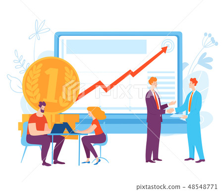Vector concept  illustration with business people planning money business  48548771