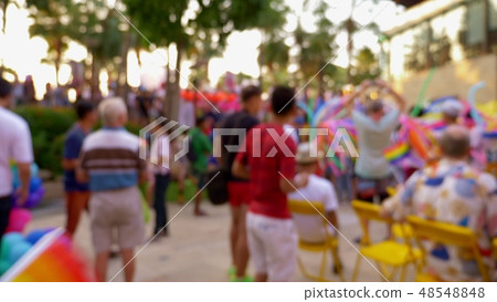 gay parade. LGBT-oriented people take part in the Rainbow Parade Festival, blur gay parade. LGBT-oriented people take part in the Rainbow Parade Festival, blur 48548848