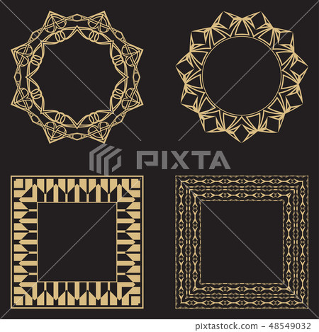 A set of a circular ornament. A set of a circular ornament. 48549032