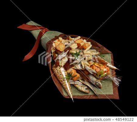 Original bouquet consisting of dried salted fish 48549122