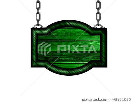 wooden sighn board green 48551030