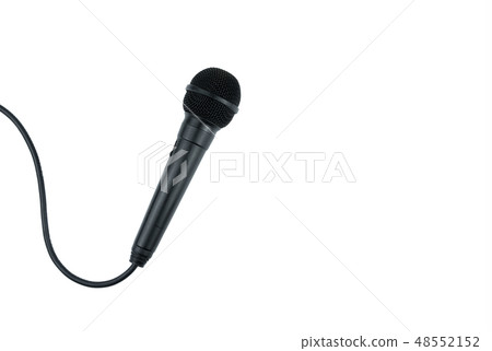 Microphone of black on isolated white background. 48552152