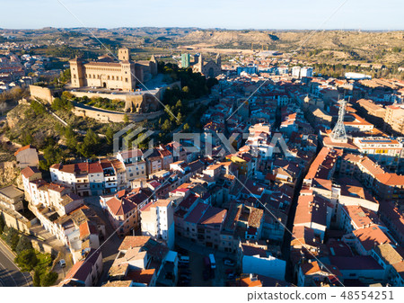 Aerial view of castle of Calatrava, Alcaniz, Spain Aerial view of castle of Calatrava, Alcaniz, Spain 48554251