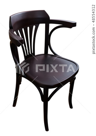 Black wooden chair isolated Black wooden chair isolated 48554312