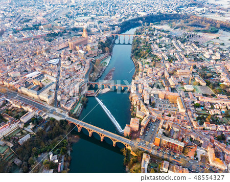 The ancient city of Albi in the south of France. View from above 48554327