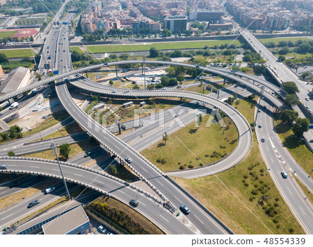 Highway interchange in Barcelona Highway interchange in Barcelona 48554339