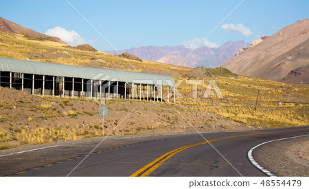 Road through mountain pass (Paso Los Libertadores) Road through mountain pass (Paso Los Libertadores) 48554479