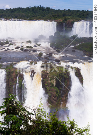 Waterfall Cataratas del Iguazu on Iguazu River, Brazil Waterfall Cataratas del Iguazu on Iguazu River, Brazil 48554646