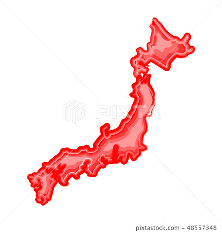 Watercolor map of Japan - Stock Illustration [48557348] - PIXTA