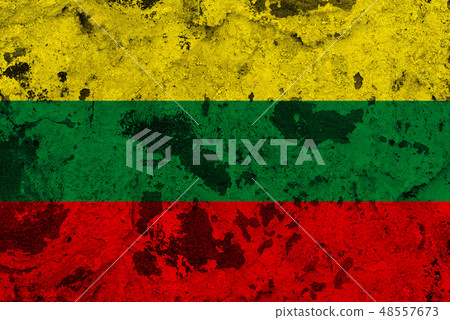 lithuania flag on old wall 48557673