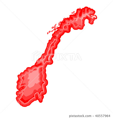 Watercolor map of Norway 48557964