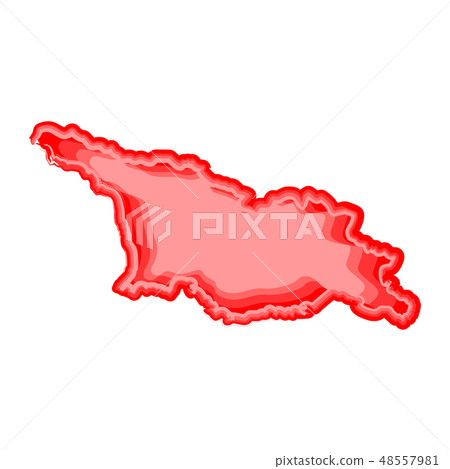 Watercolor map of Georgia 48557981