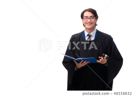 Young handsome judge isolated on white  48558632