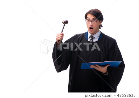 Young handsome judge isolated on white  48558633
