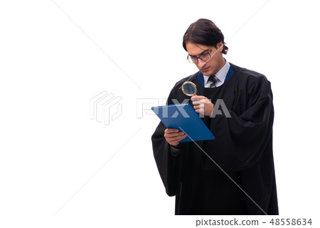 Young handsome judge isolated on white  48558634