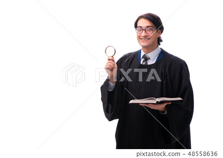 Young handsome judge isolated on white  48558636