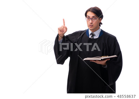 Young handsome judge isolated on white  48558637
