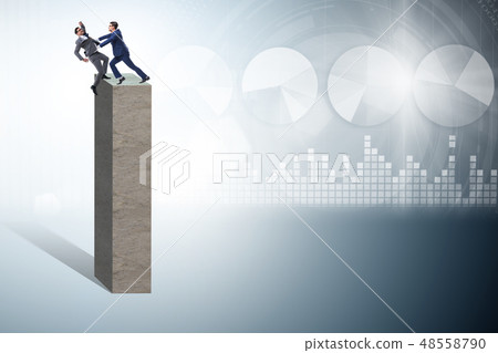 Business competition concept with two businessmen Business competition concept with two businessmen 48558790