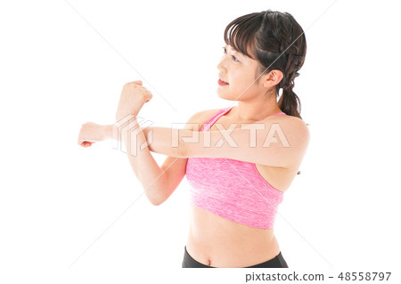 Young lady warming up Young lady warming up 48558797