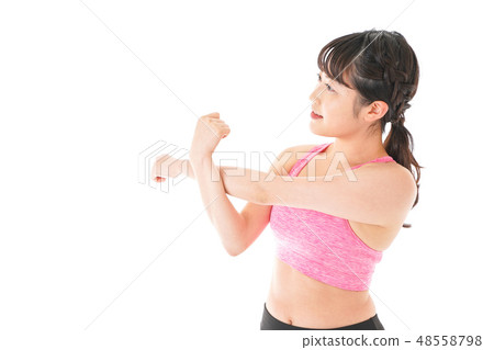 Young lady warming up 48558798