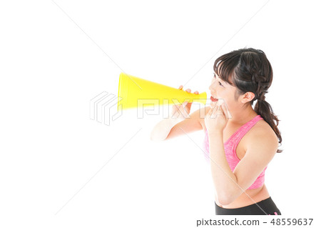 A young woman supporting sportswear 48559637