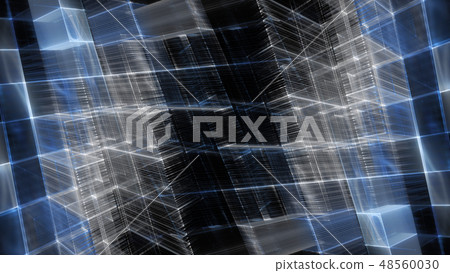 Abstract blue on black background element. 48560030