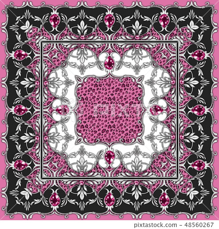 Square composition with silver scrolls Square composition with silver scrolls 48560267