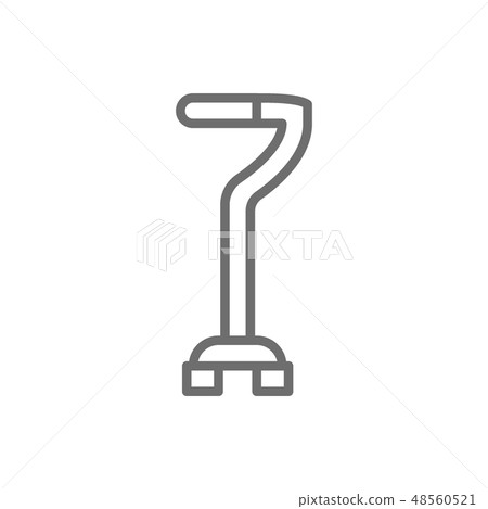 Walking stick, crutch, telescopic cane line icon. Walking stick, crutch, telescopic cane line icon. 48560521
