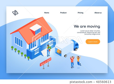 Home Moving Service Isometric Vector Website Home Moving Service Isometric Vector Website 48560613