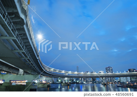 Rainbow bridge night view 48560691