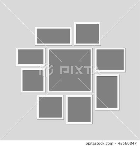 Collage nine frames photos, parts or frames. 48560847