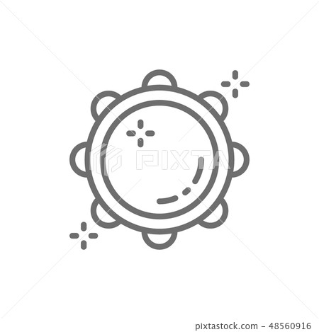 Tambourine, timbrel, tabour line icon. Isolated on white background Tambourine, timbrel, tabour line icon. Isolated on white background 48560916