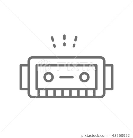 Harmonica, music instrument line icon. Isolated on white background Harmonica, music instrument line icon. Isolated on white background 48560932