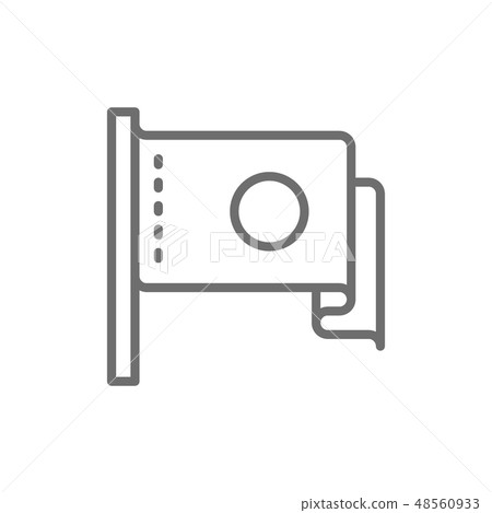 Japanese flag line icon. Isolated on white background Japanese flag line icon. Isolated on white background 48560933