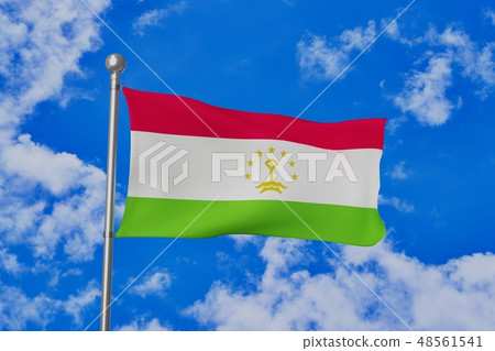 Tajikistan's flag flapping Tajikistan's flag flapping 48561541