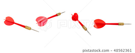 Group of red darts isolated on white background. Group of red darts isolated on white background. 48562361