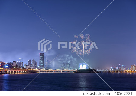 Night view, Fireworks, 63 Building, Han River, Seoul 48562721