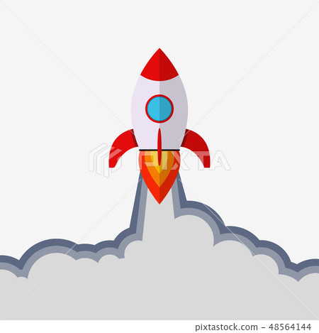 Rocket launch. Startup concept Rocket launch. Startup concept 48564144