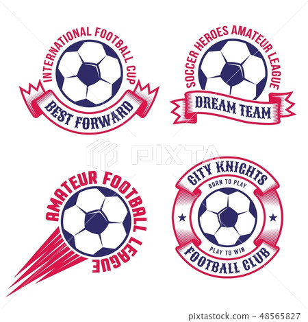 Two-color football emblems with heraldic elements Two-color football emblems with heraldic elements 48565827