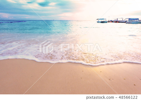 Evening beach animation style 48566122