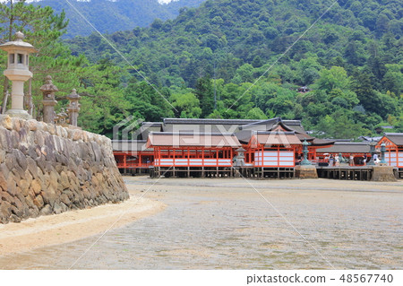 halls of Itsukushima Shrine on Miyajima Island halls of Itsukushima Shrine on Miyajima Island 48567740