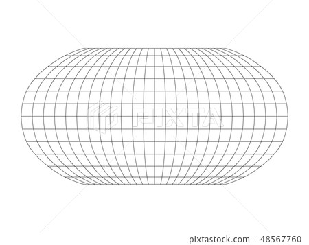 Blank World grid of meridians and parallels. Simple vector illustration 48567760