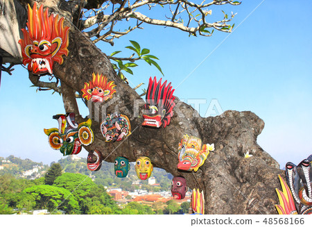 Traditional masks of spirits, demons, Sri Lanka Traditional masks of spirits, demons, Sri Lanka 48568166