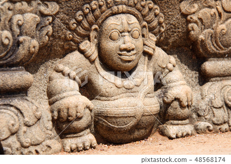 Bahirawa stone carving , Anuradhapura, Sri Lan 48568174