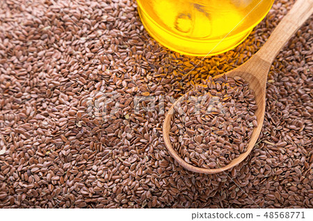 scattered raw buckwheat background scattered raw buckwheat background 48568771